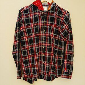 Emotionally Unavailable Flannel Shirt With Hood  Shirt